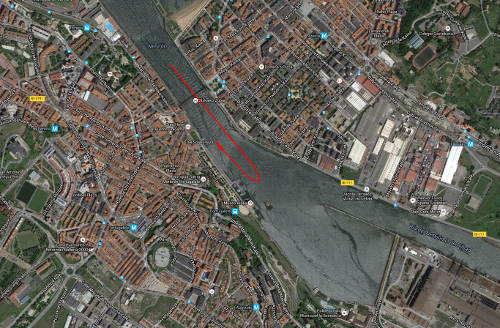 Al sur, Portugalete. Al norte, Getxo.